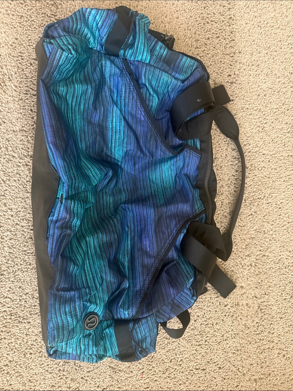 lululemon athletica Blue and Teal Striped Women’s Duffel Bag